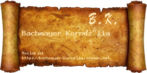 Bachmayer Kornélia névjegykártya